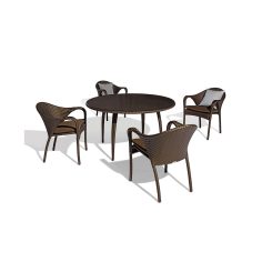 Tango Table and 4 Armchairs, ⌀ 130