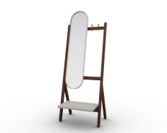 Ren Standing Mirror with Hangers