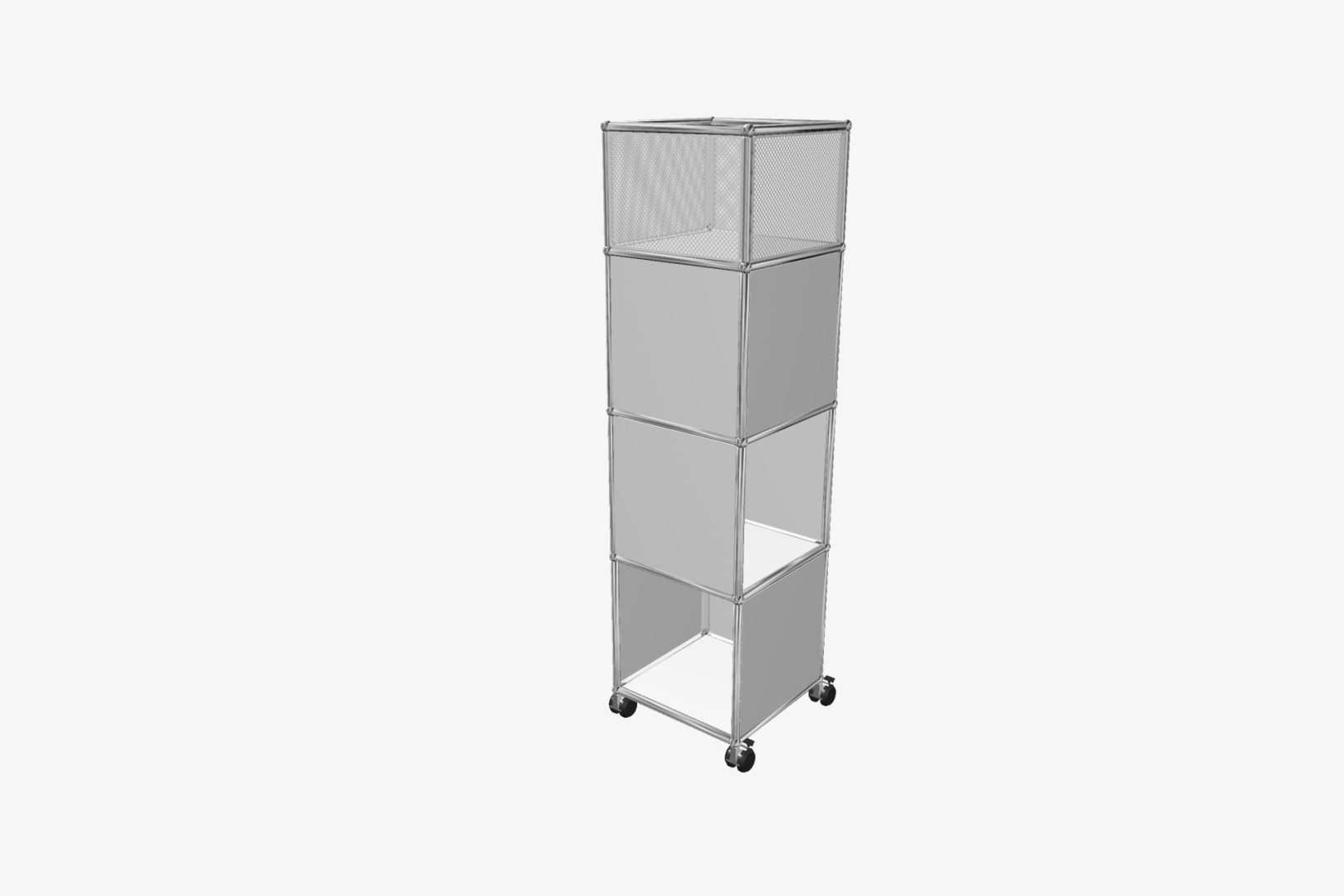 USM Haller Record Trolley 1 x 4 Configuration.jpg USM Haller Record Trolley 1X4 - Image 1